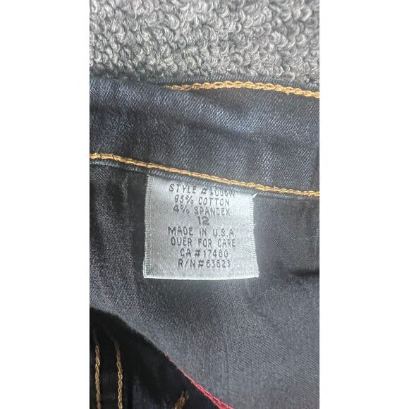 NYDJ Tummy Tuck Straight Jeans Cotton Womens Size 12 Black Denim Mid Rise - Picture 8 of 12